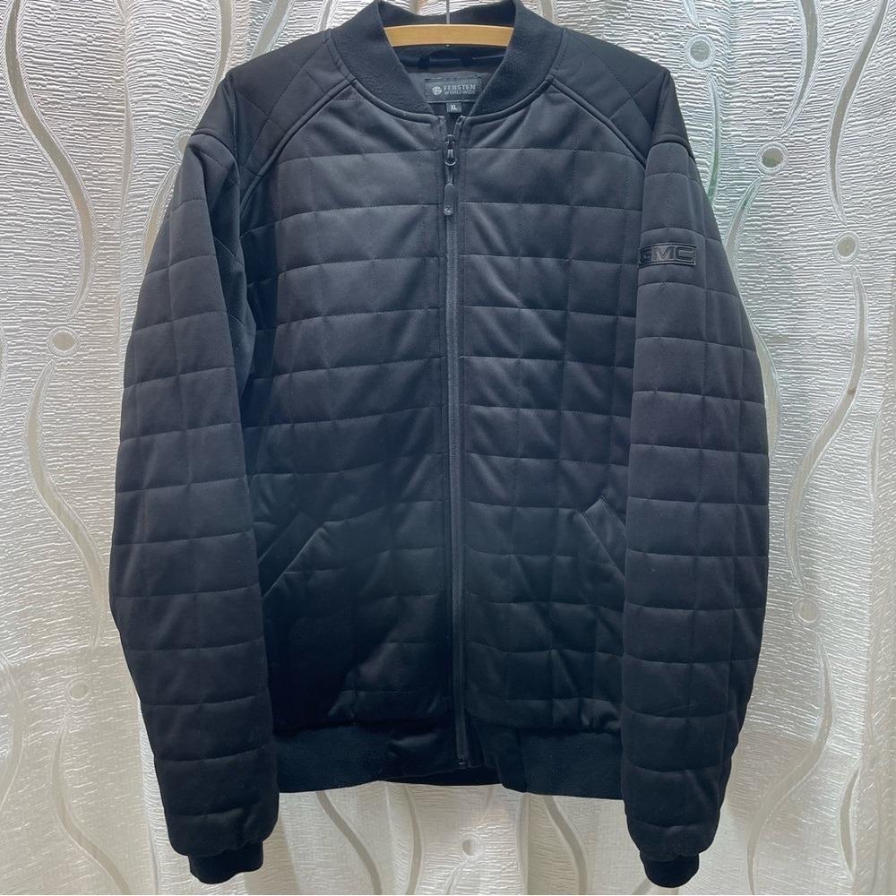Fersten Worldwide GMC Bomber Jacket Mens XL Black Quilted Zip‎ FW3020 Good